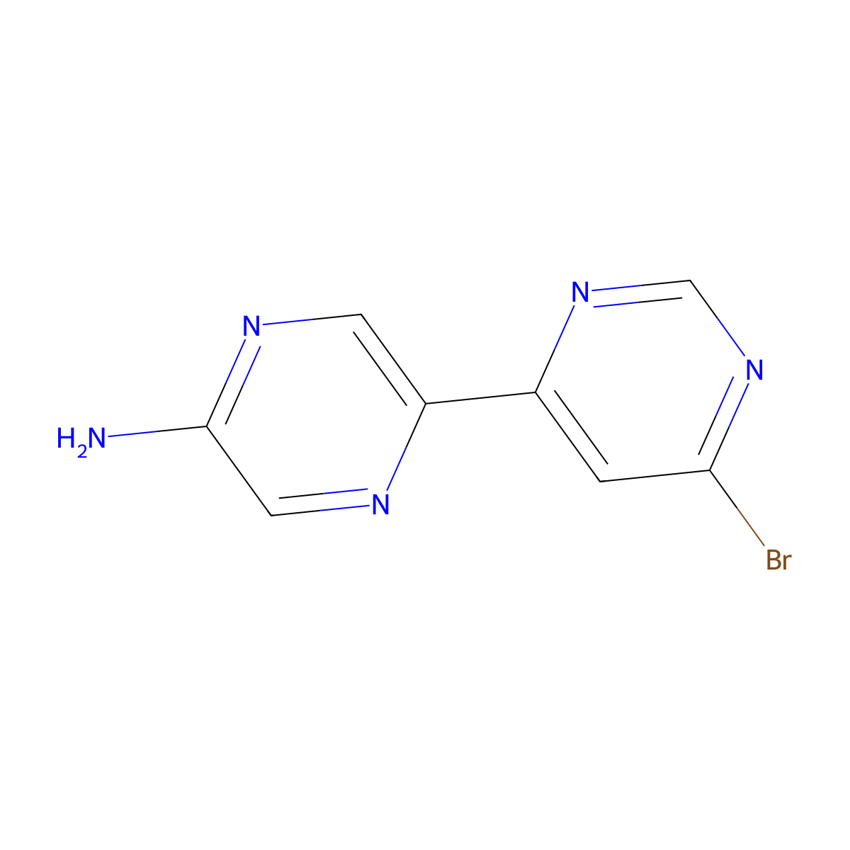 5-Amino-2-(4'-bromo-6'-pyrimidinyl)pyrazine molecular structure, CAS 1185316-22-6