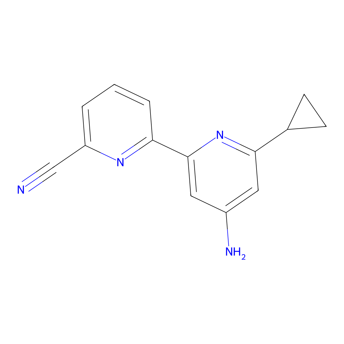4-Amino-6-cyclopropyl-6'-cyano-2,2'-bipyridine molecular structure, CAS 1185316-28-2