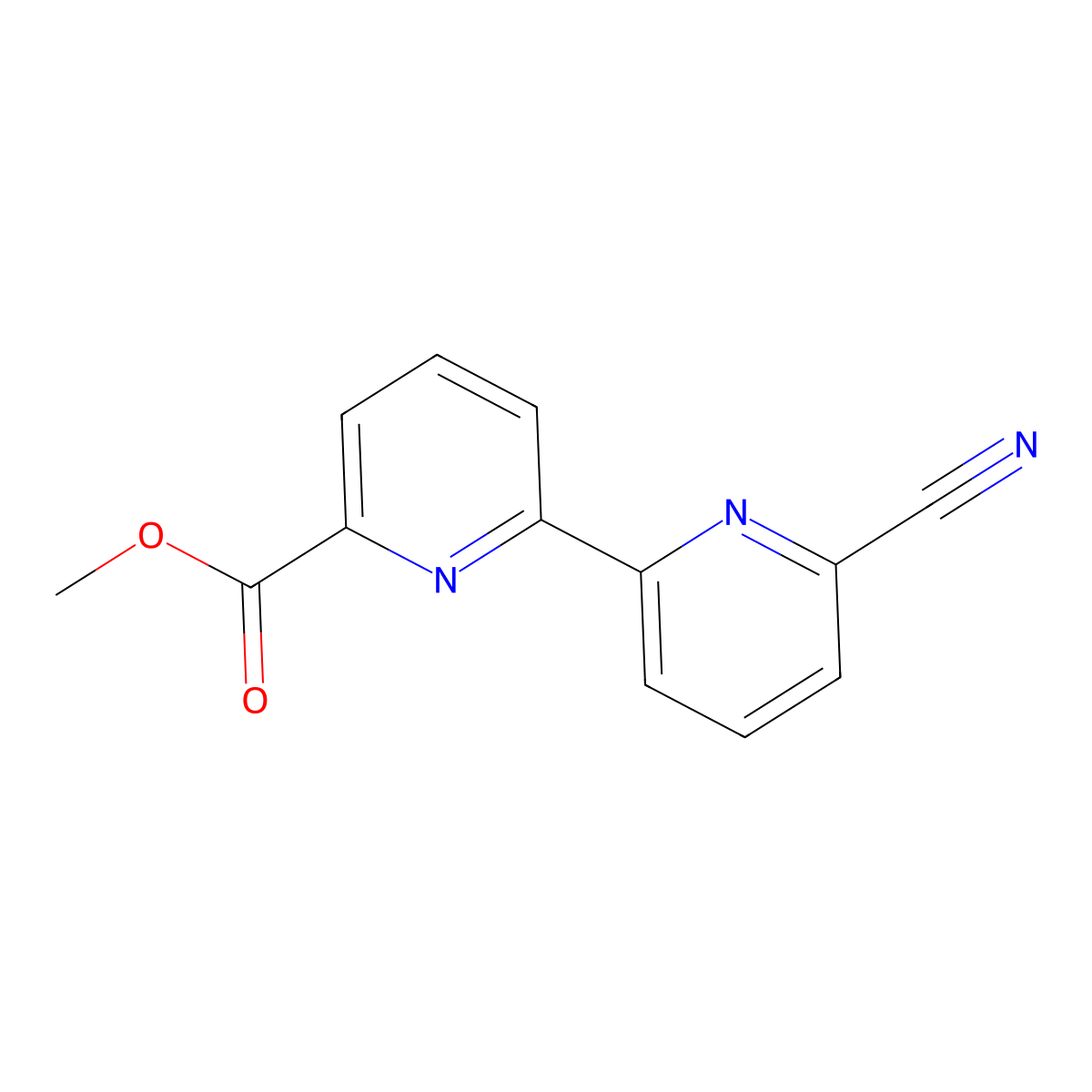 6-Methoxycarbonyl-6'-cyano-2,2'-bipyridine molecular structure, CAS 1185316-34-0