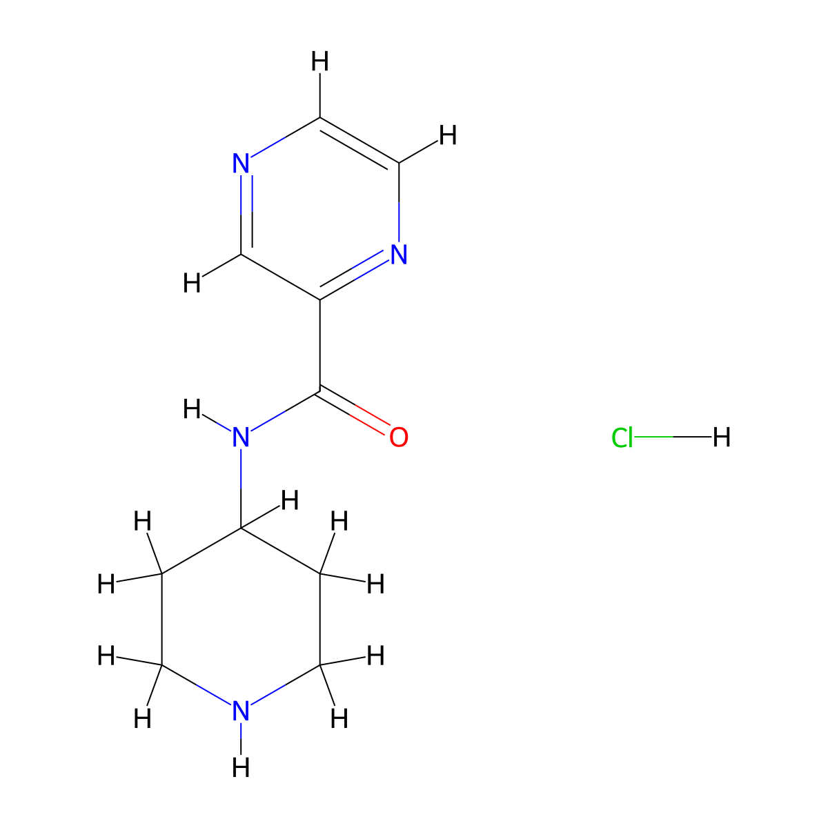 N-(Piperidin-4-yl)pyrazine-2-carboxamide hydrochloride molecular structure, CAS 1185316-41-9
