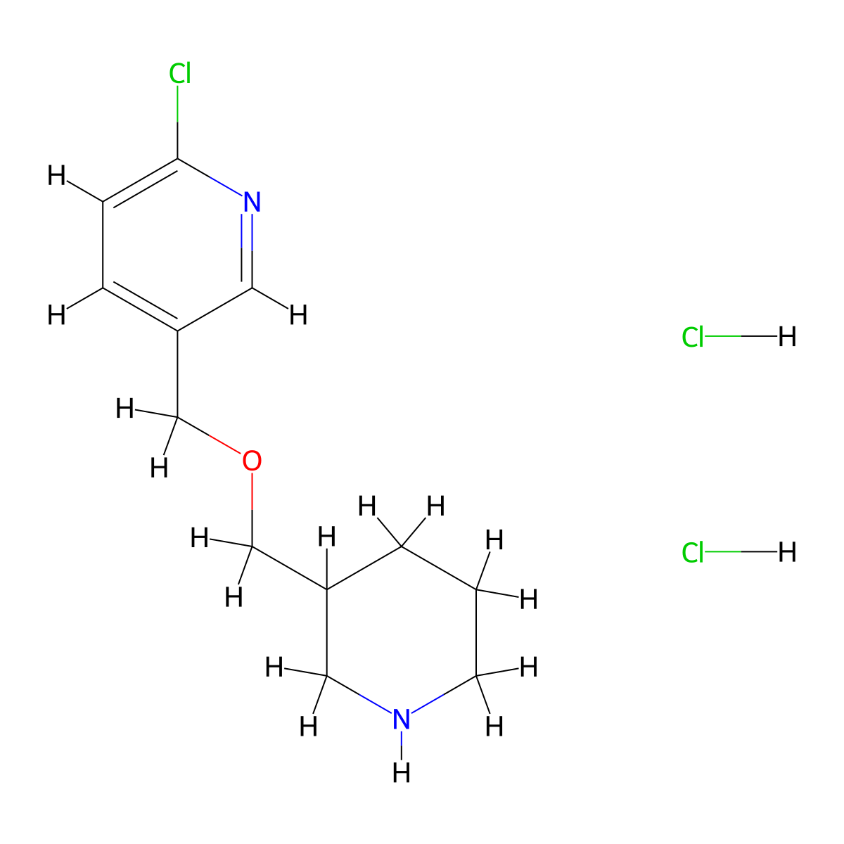 2-Chloro-5-(piperidin-3-ylmethoxymethyl)-pyridine dihydrochloride molecular structure, CAS 1185316-47-5