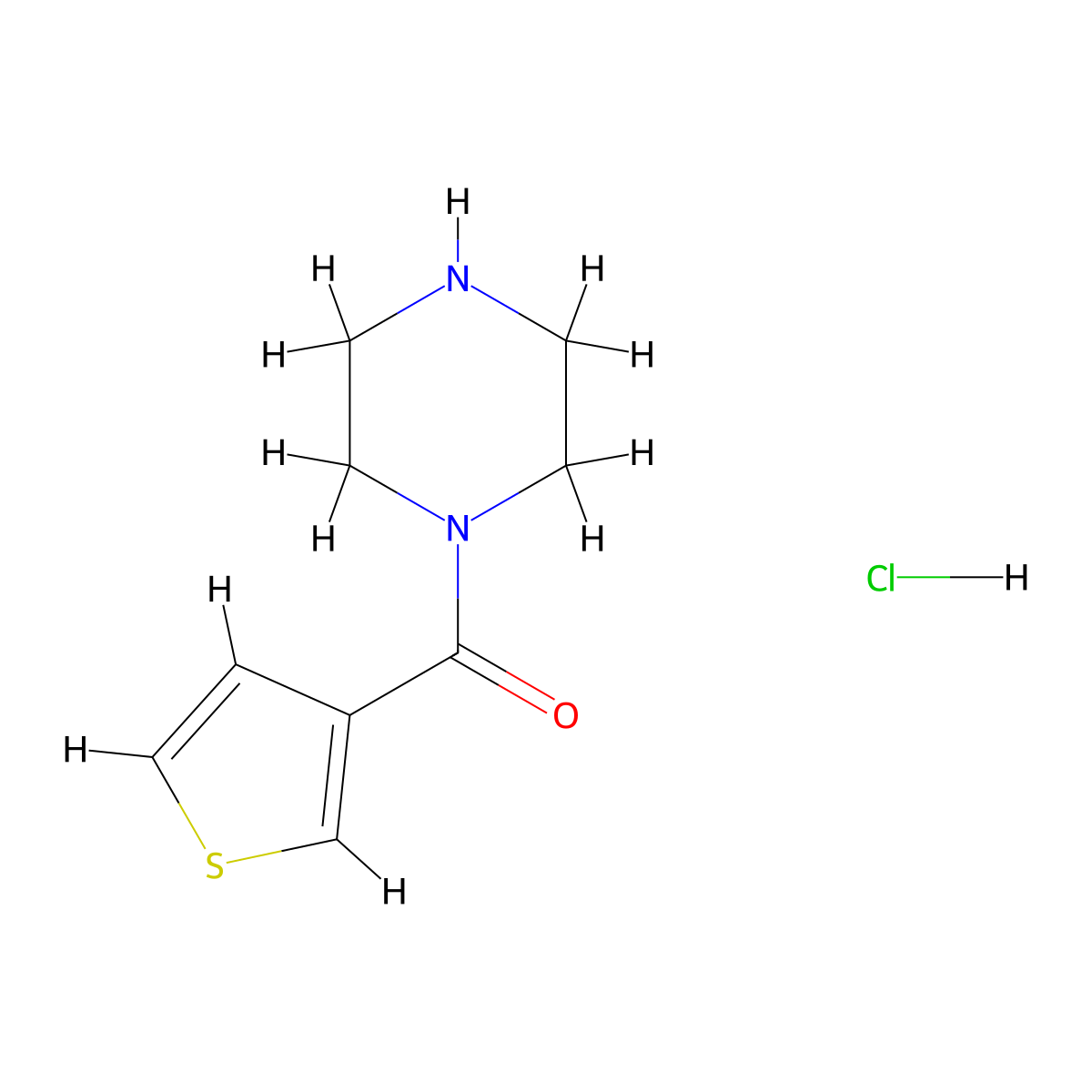 Piperazin-1-yl(thiophen-3-yl)methanone hydrochloride molecular structure, CAS 1185316-61-3