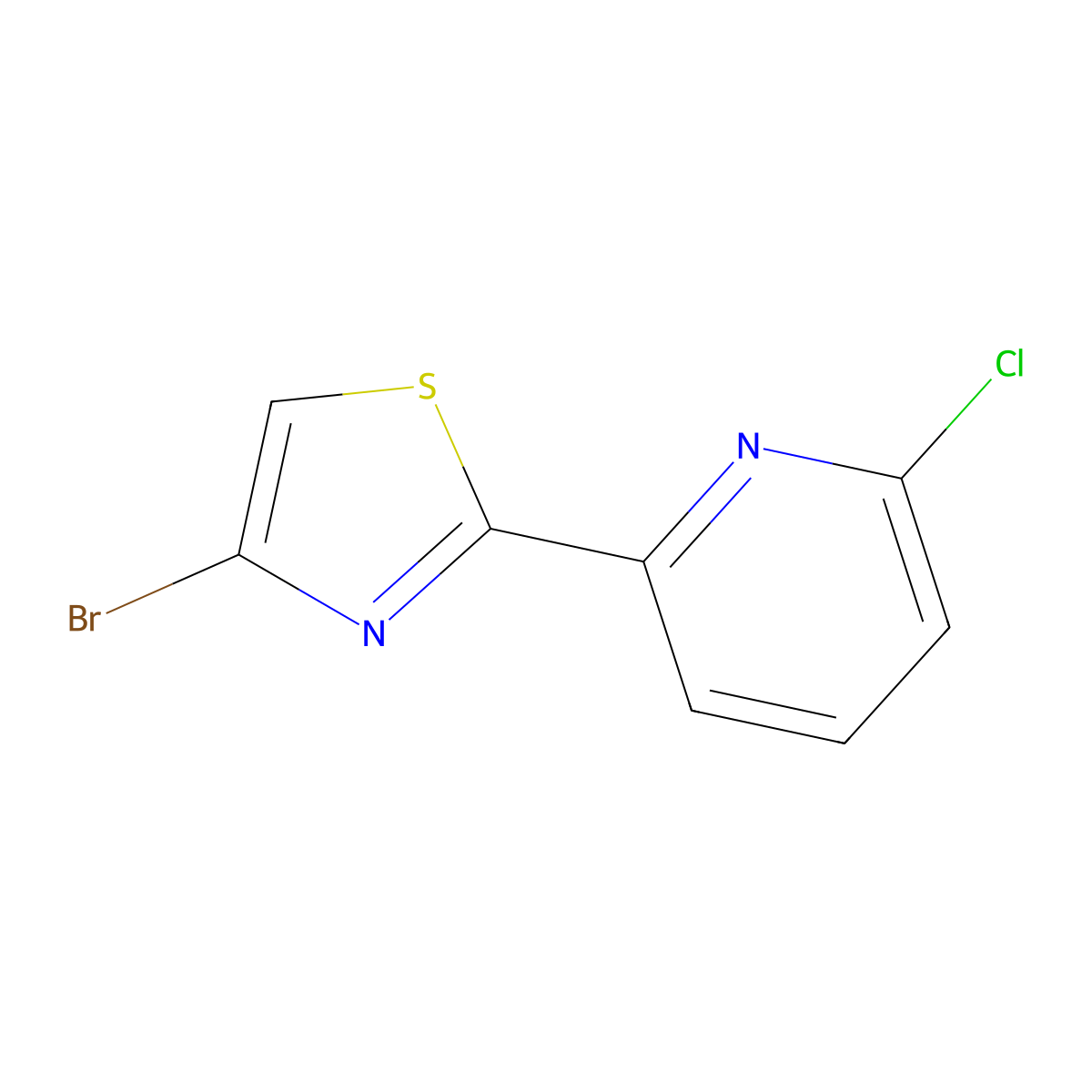 4-Bromo-2-(6'-bromo-2'-pyridyl)thiazole molecular structure, CAS 1185316-67-9