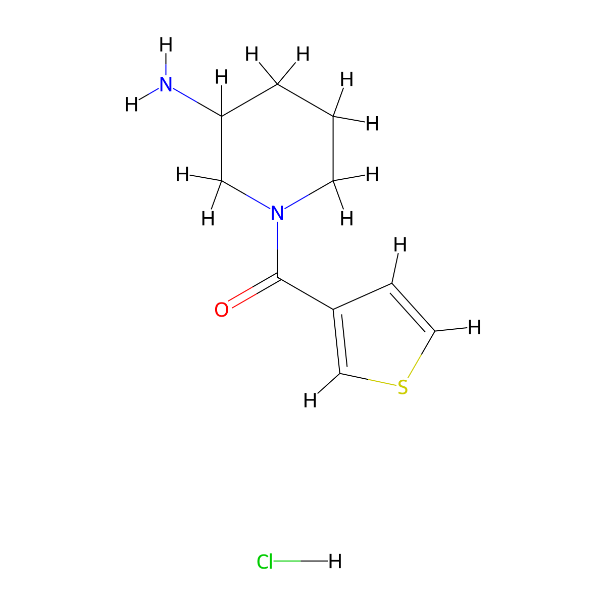 (3-Amino-piperidin-1-yl)-thiophen-3-yl-methanone hydrochloride molecular structure, CAS 1185316-70-4
