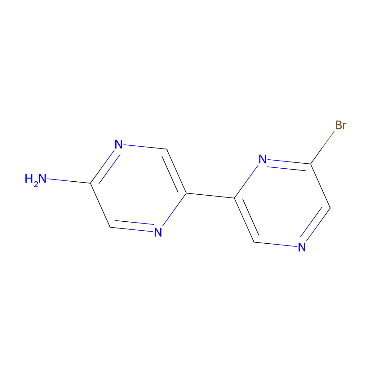5-Amino-6'-bromo-2,2'-bipyrazine molecular structure, CAS 1185316-71-5