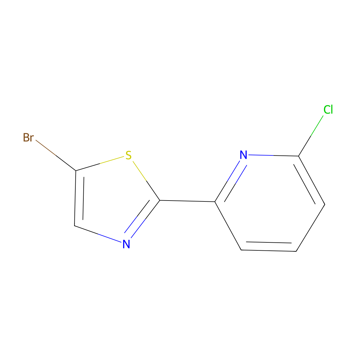 5-Bromo-2-(6'-chloro-2'-pyridyl)thiazole molecular structure, CAS 1185316-76-0
