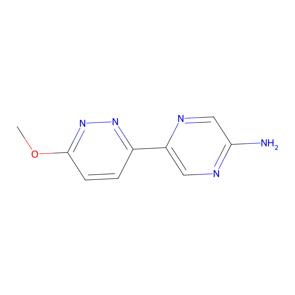 5-(6-Methoxy-3-pyridazinyl)-2-pyrazinamine molecular structure, CAS 1185316-83-9