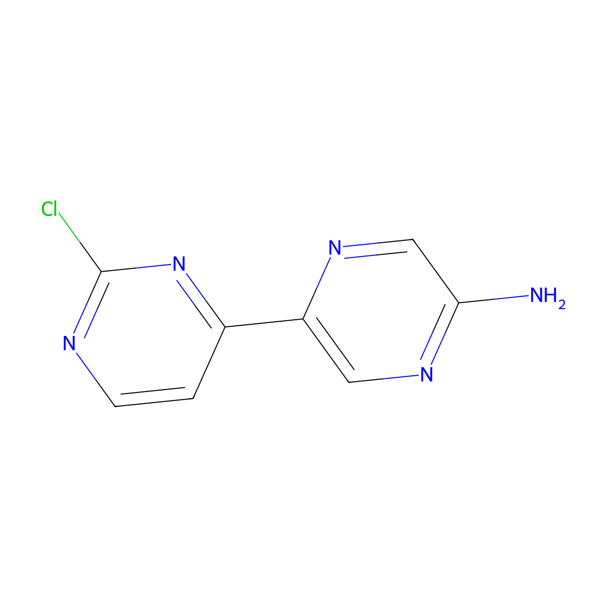 5-Amino-2-(2'-chloro-4'-pyrimidinyl)pyrazine molecular structure, CAS 1185317-05-8