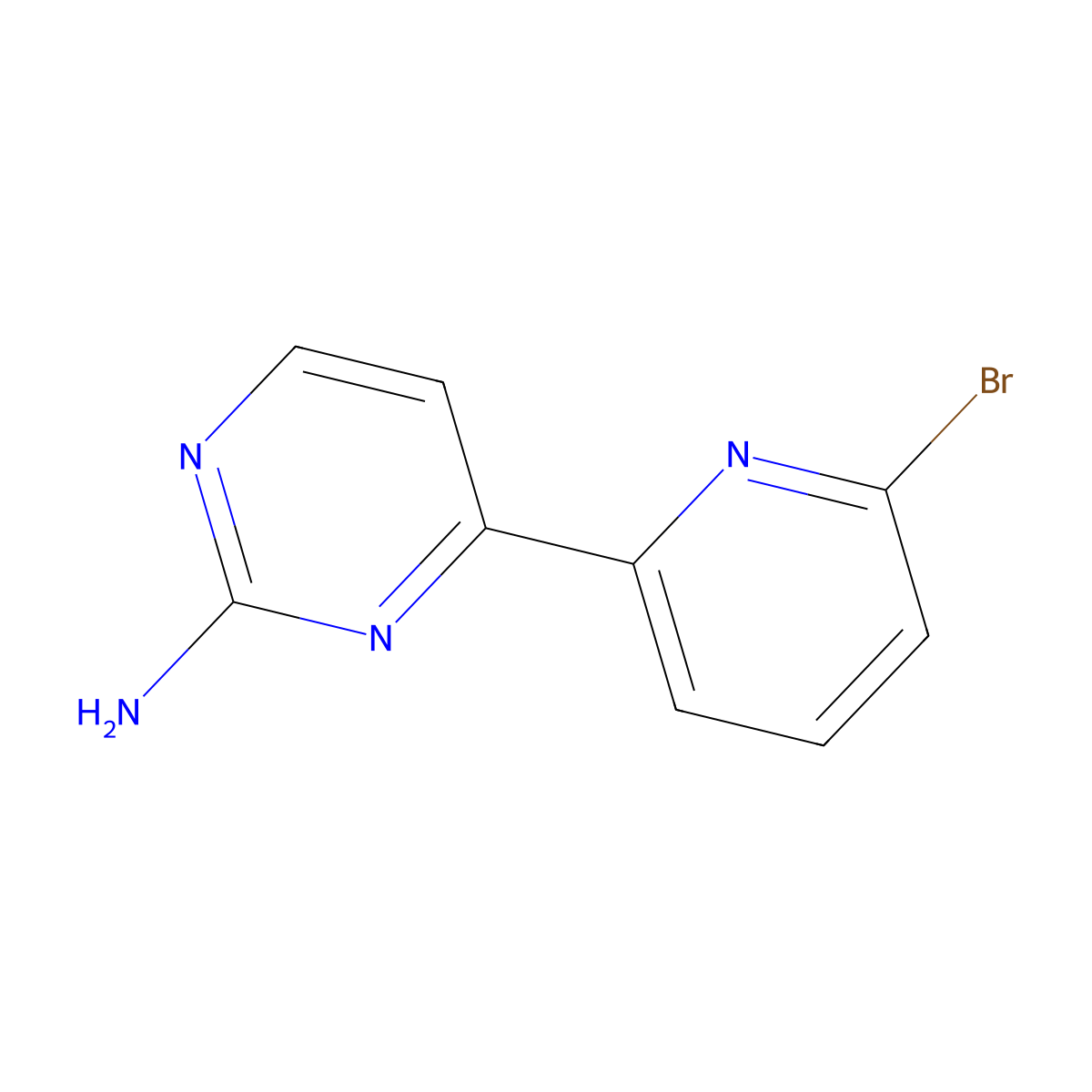 4-(6-Bromo-2-pyridinyl)-2-pyrimidinamine molecular structure, CAS 1185317-15-0