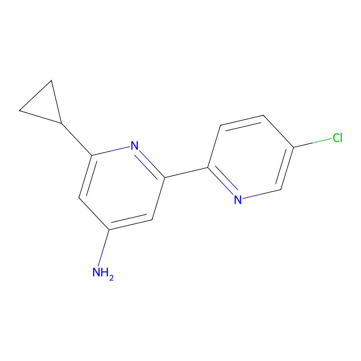 4-Amino-6-cyclopropyl-5'-chloro-2,2'-bipyridine molecular structure, CAS 1185317-30-9