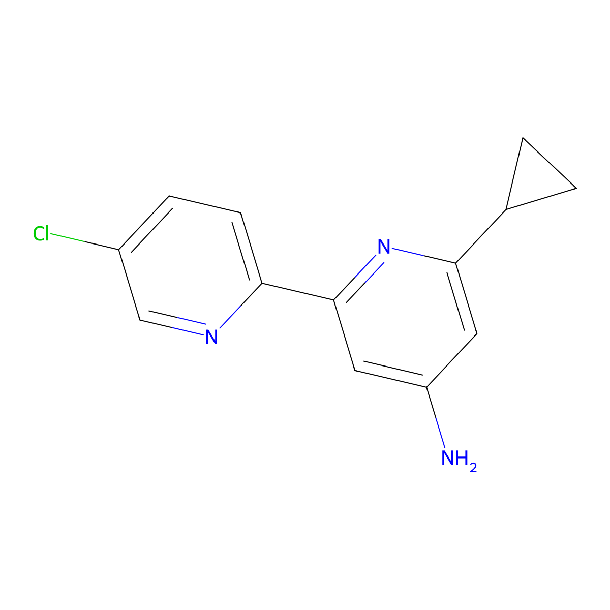 4-Amino-6-cyclopropyl-5'-chloro-2,2'-bipyridine molecular structure, CAS 1185317-30-9