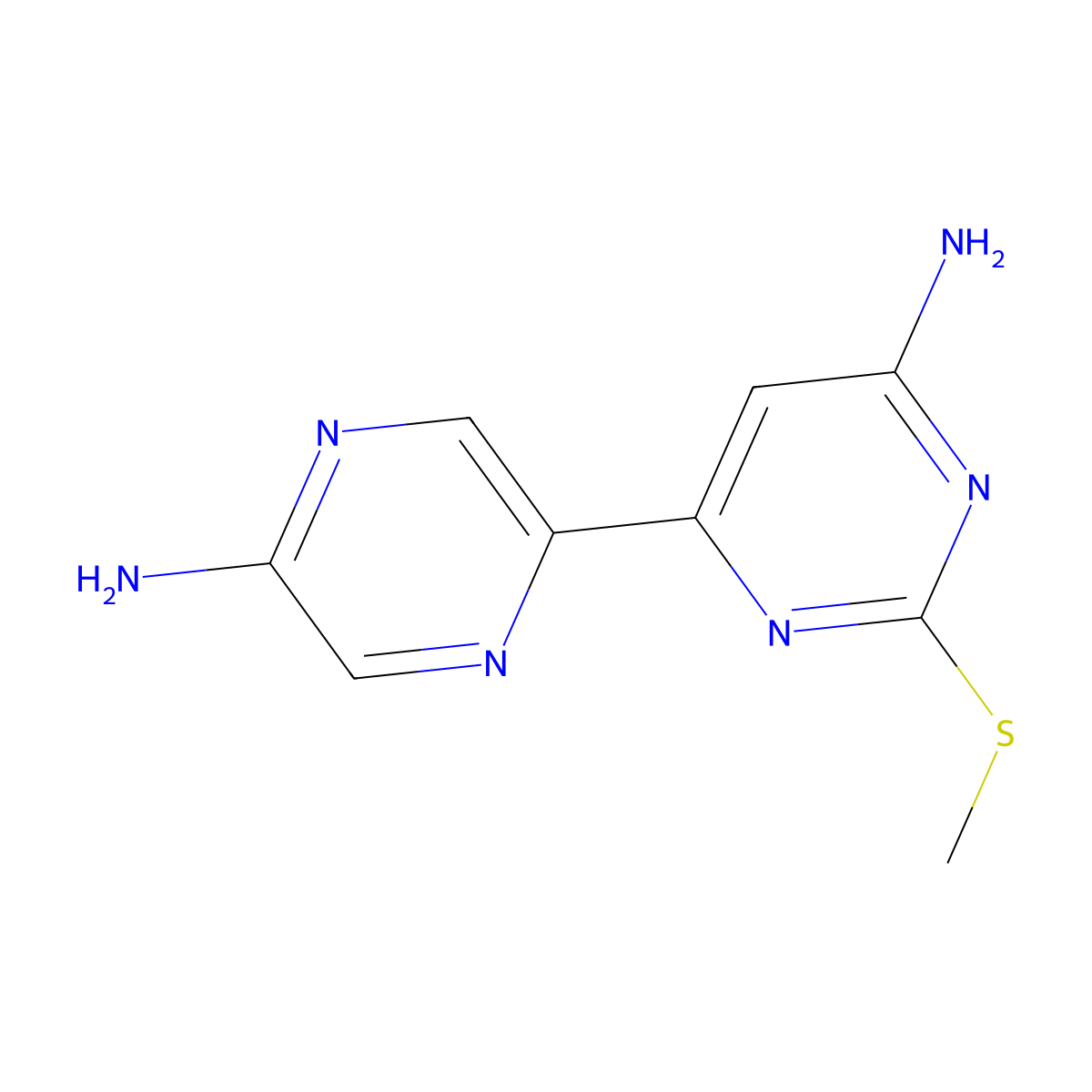 4,5'-Diamino-2-methylthio-6-(2'-pyrazinyl)pyrimidine molecular structure, CAS 1185317-52-5