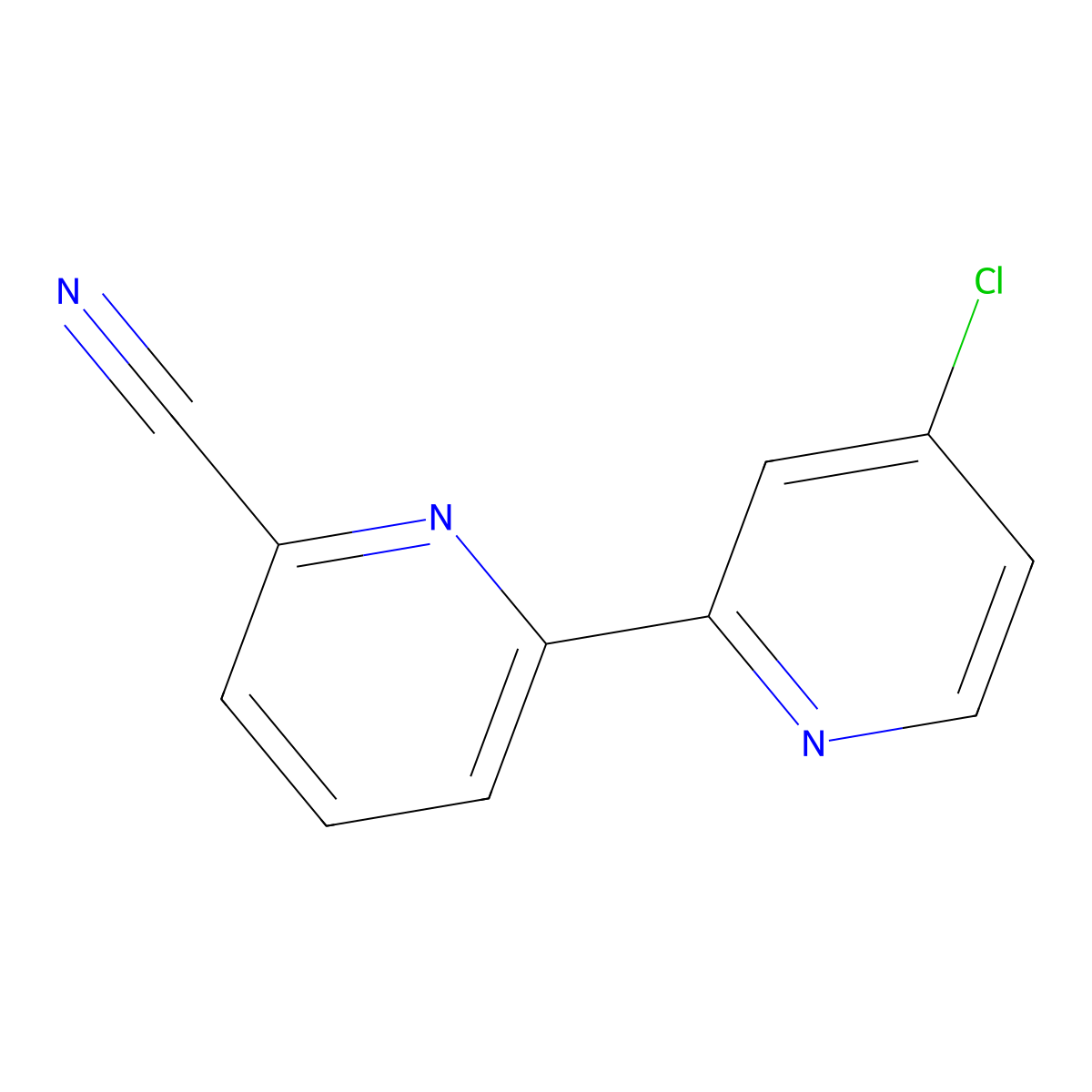 4-Chloro-6'-cyano-2,2'-bipyridine molecular structure, CAS 1185317-60-5