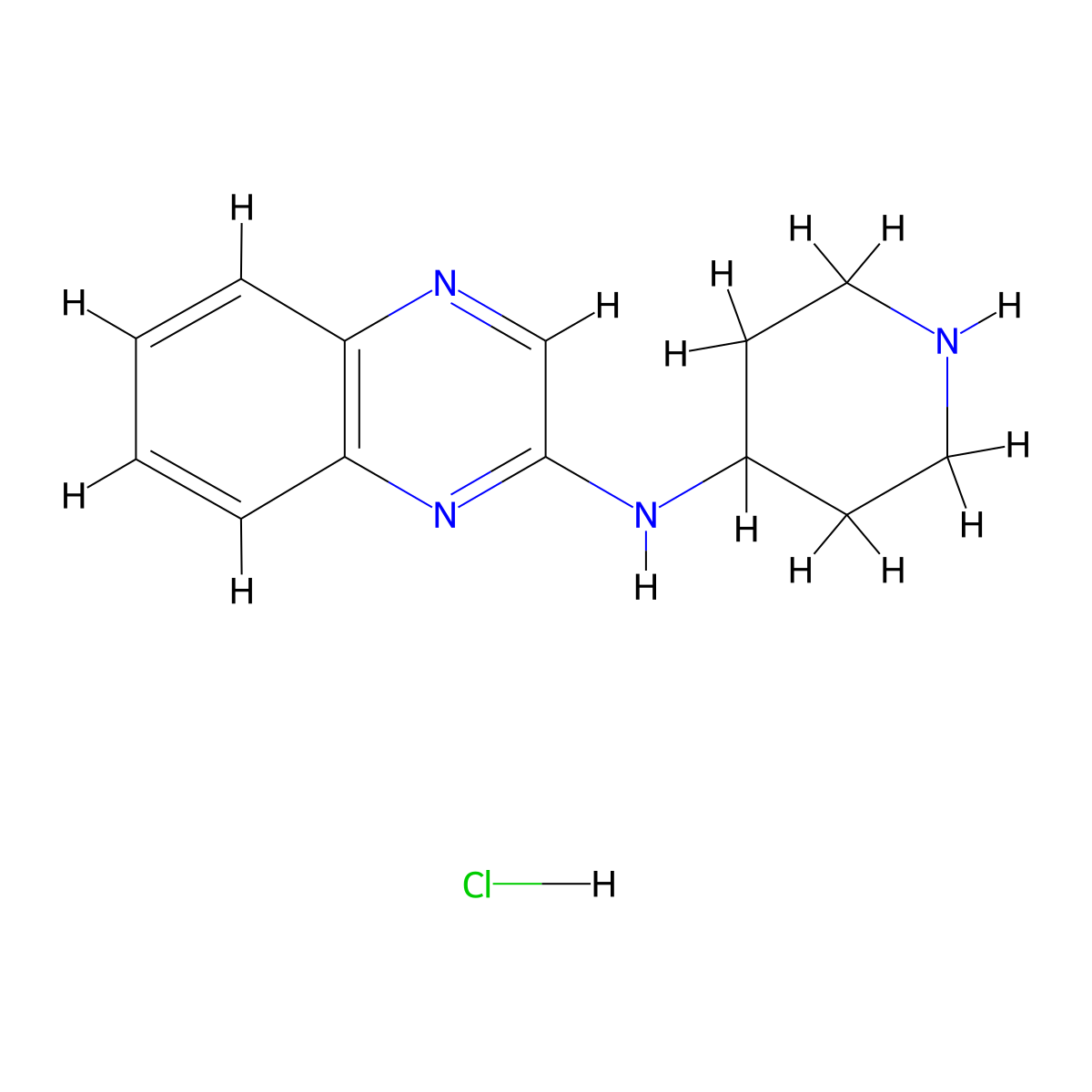 N-(Piperidin-4-yl)quinoxalin-2-amine--hydrogen chloride (1/1) molecular structure, CAS 1185317-65-0
