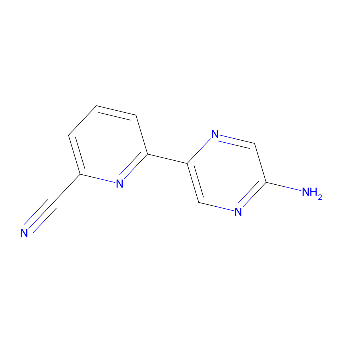 5-Amino-2-(6'-cyano-2'-pyridyl)pyrazine molecular structure, CAS 1185317-70-7