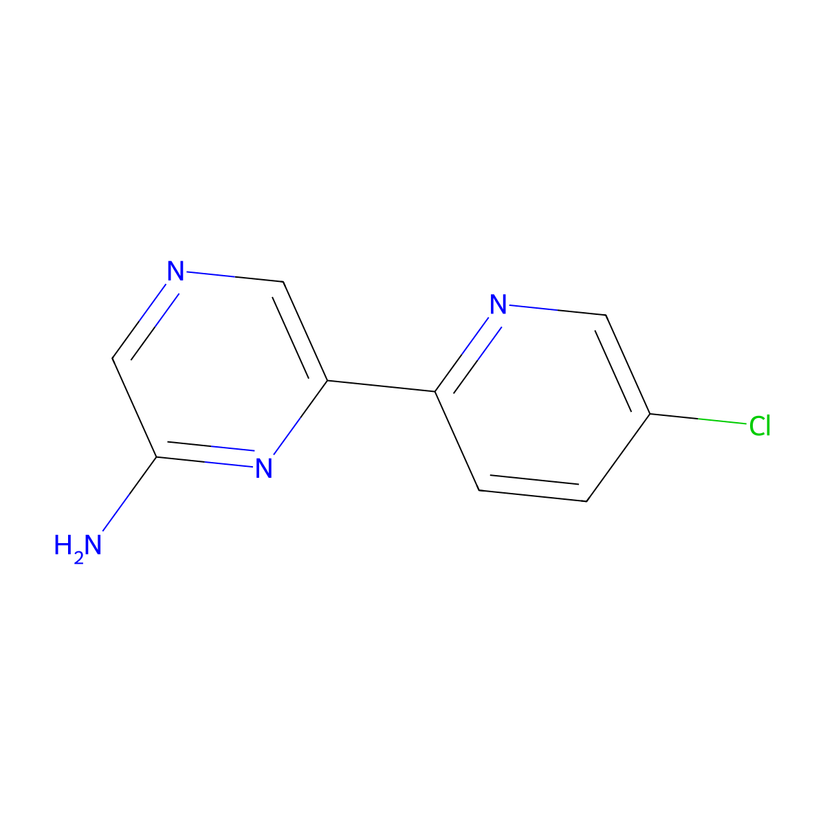 5-Chloro-2-(6'-amino-2'-pyrazinyl)pyridine molecular structure, CAS 1185317-71-8