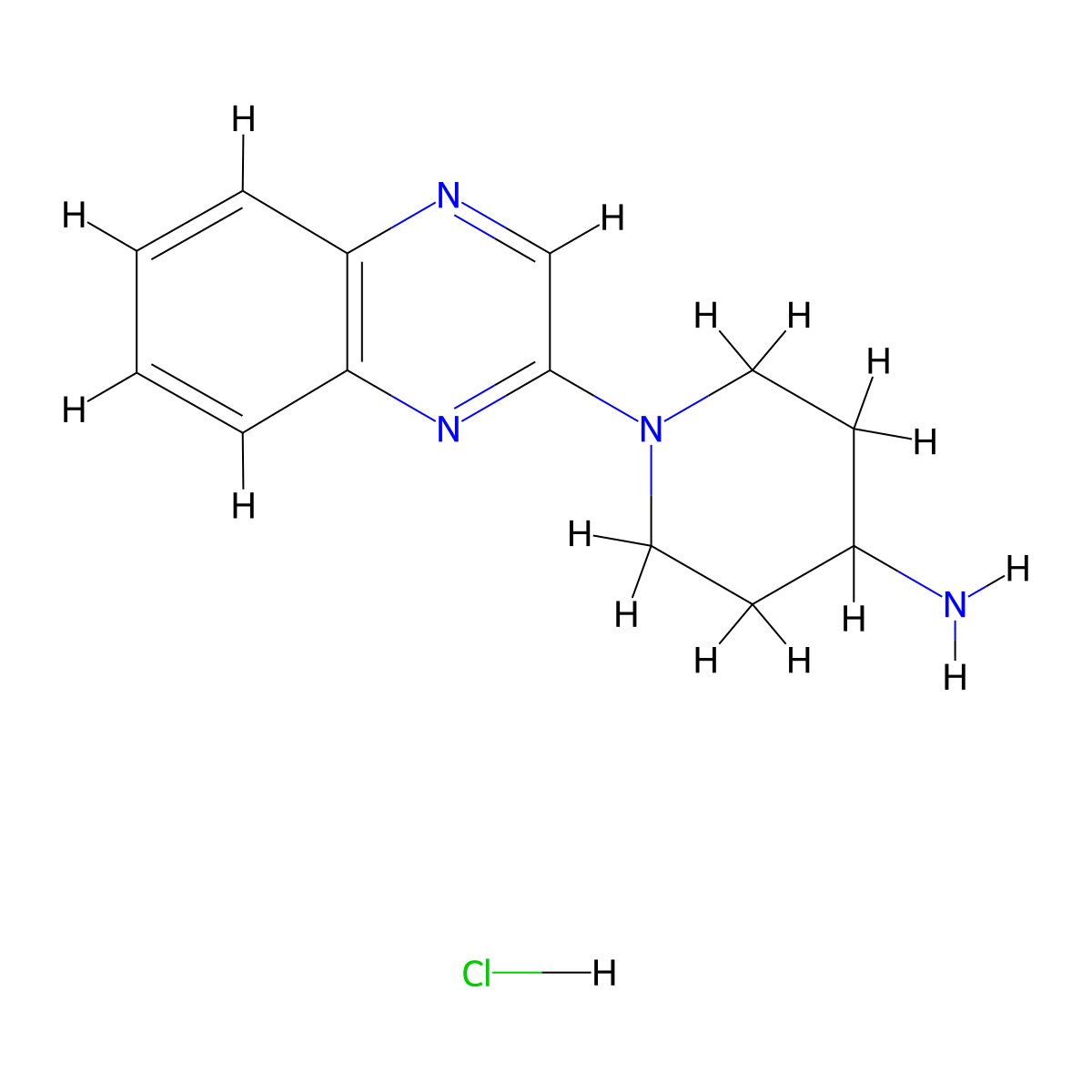 1-(Quinoxalin-2-yl)piperidin-4-amine hydrochloride molecular structure, CAS 1185317-72-9