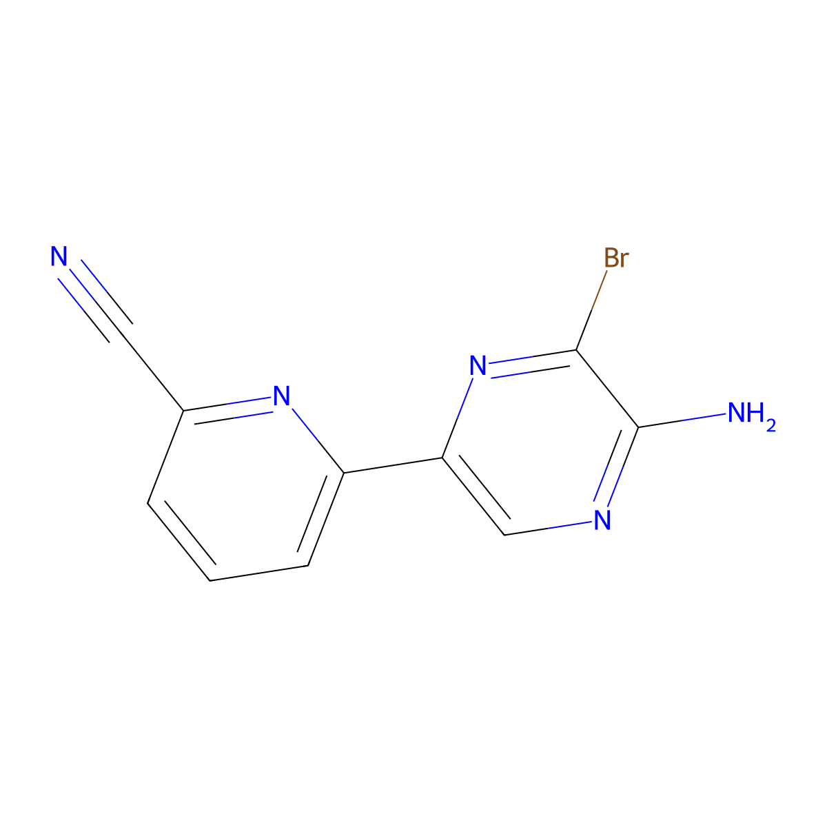 5-Amino-6-bromo-2-(6'-cyano-2'-pyridyl)pyrazine molecular structure, CAS 1185317-76-3