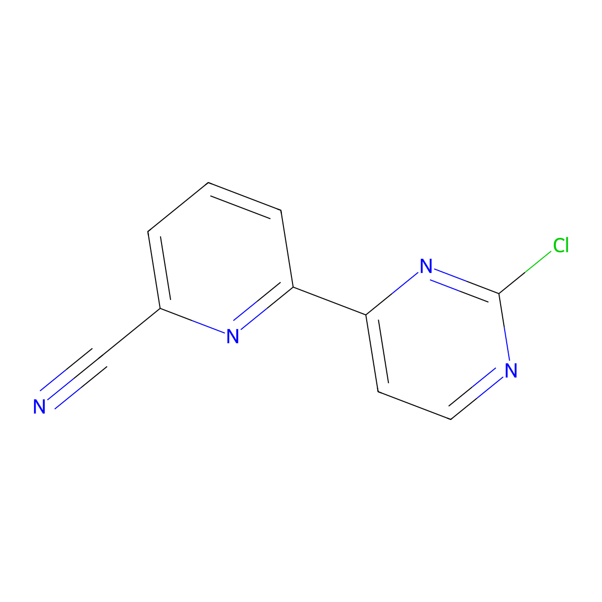 2-Chloro-4-(6'-cyano-2'-pyridyl)pyrimidine molecular structure, CAS 1185317-85-4