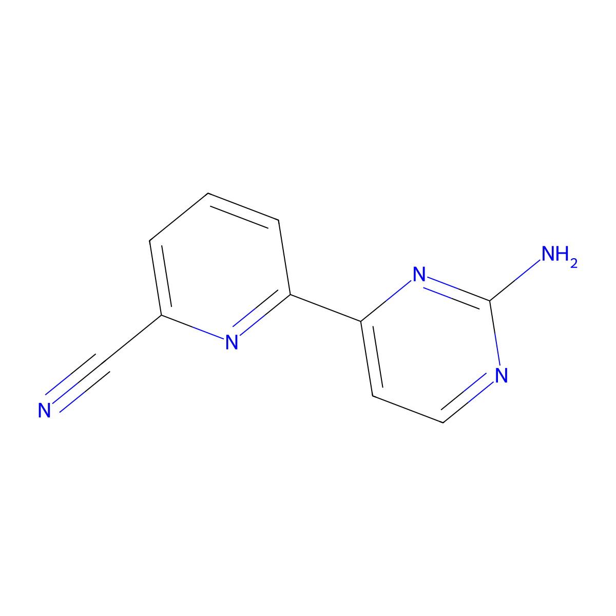 2-Amino-4-(6'-cyano-2'-pyridyl)pyrimidine molecular structure, CAS 1185317-91-2