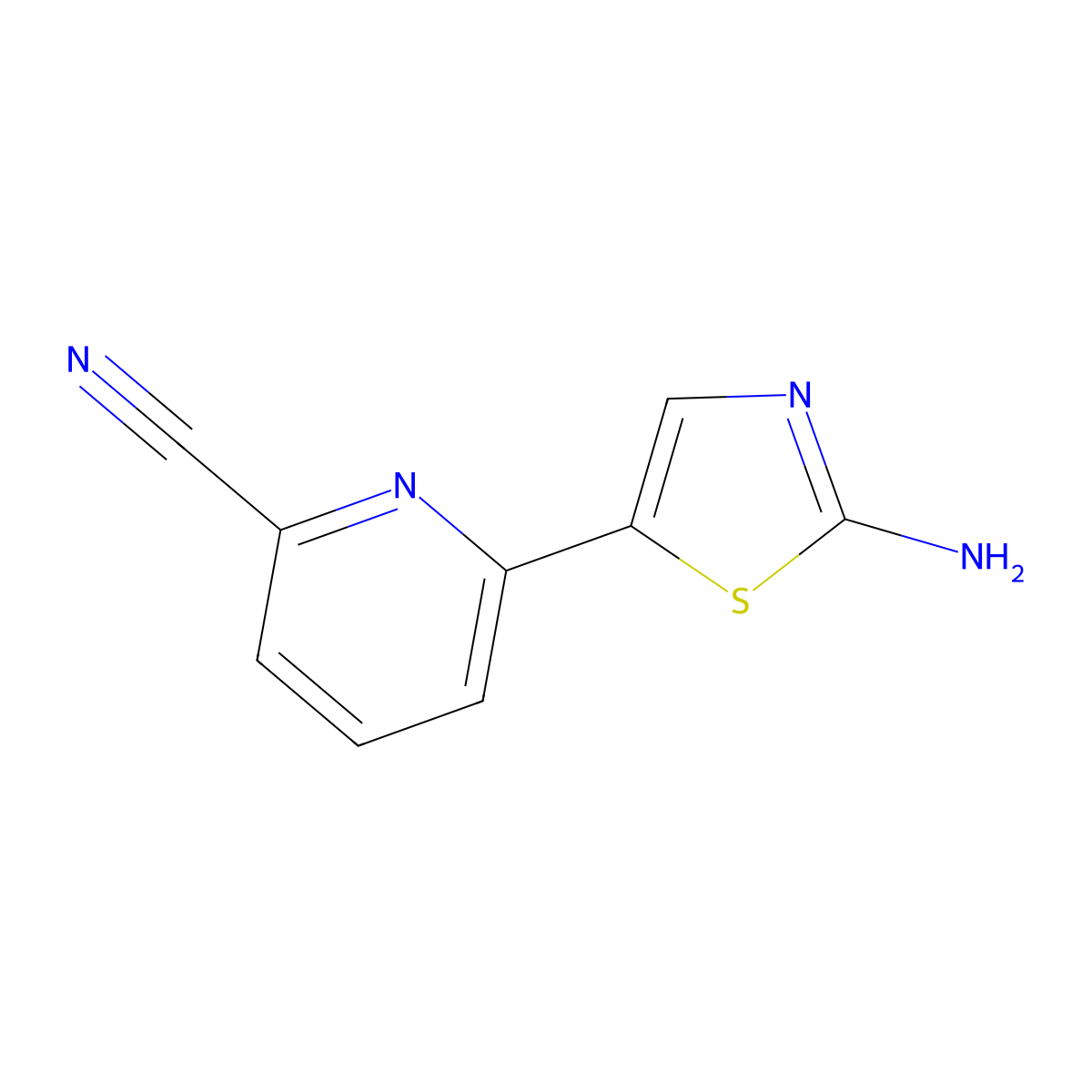 2-Amino-5-(6'-cyano-2'-pyridyl)thiazole molecular structure, CAS 1185317-94-5