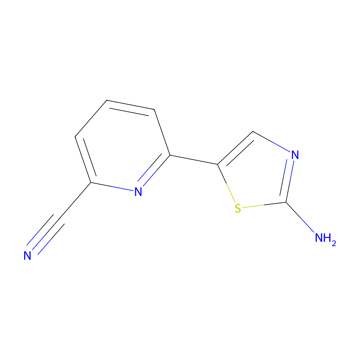 2-Amino-5-(6'-cyano-2'-pyridyl)thiazole molecular structure, CAS 1185317-94-5