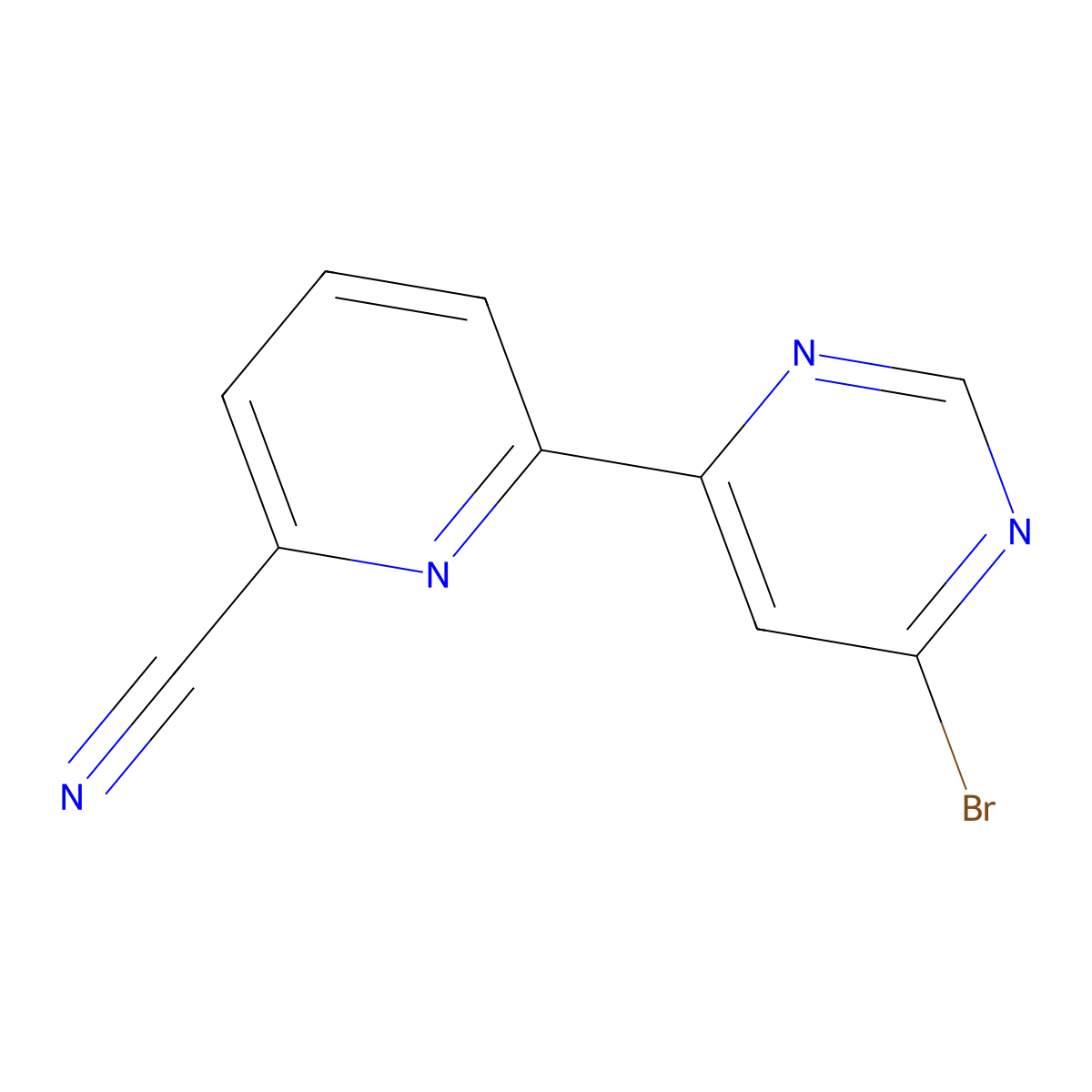 4-Bromo-6-(6'-cyano-2'-pyridyl)pyrimidine molecular structure, CAS 1185317-96-7