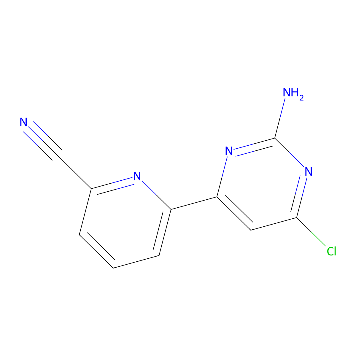 4-Chloro-2-amino-6-(6'-cyano-2'-pyridyl)pyrimidine molecular structure, CAS 1185318-15-3