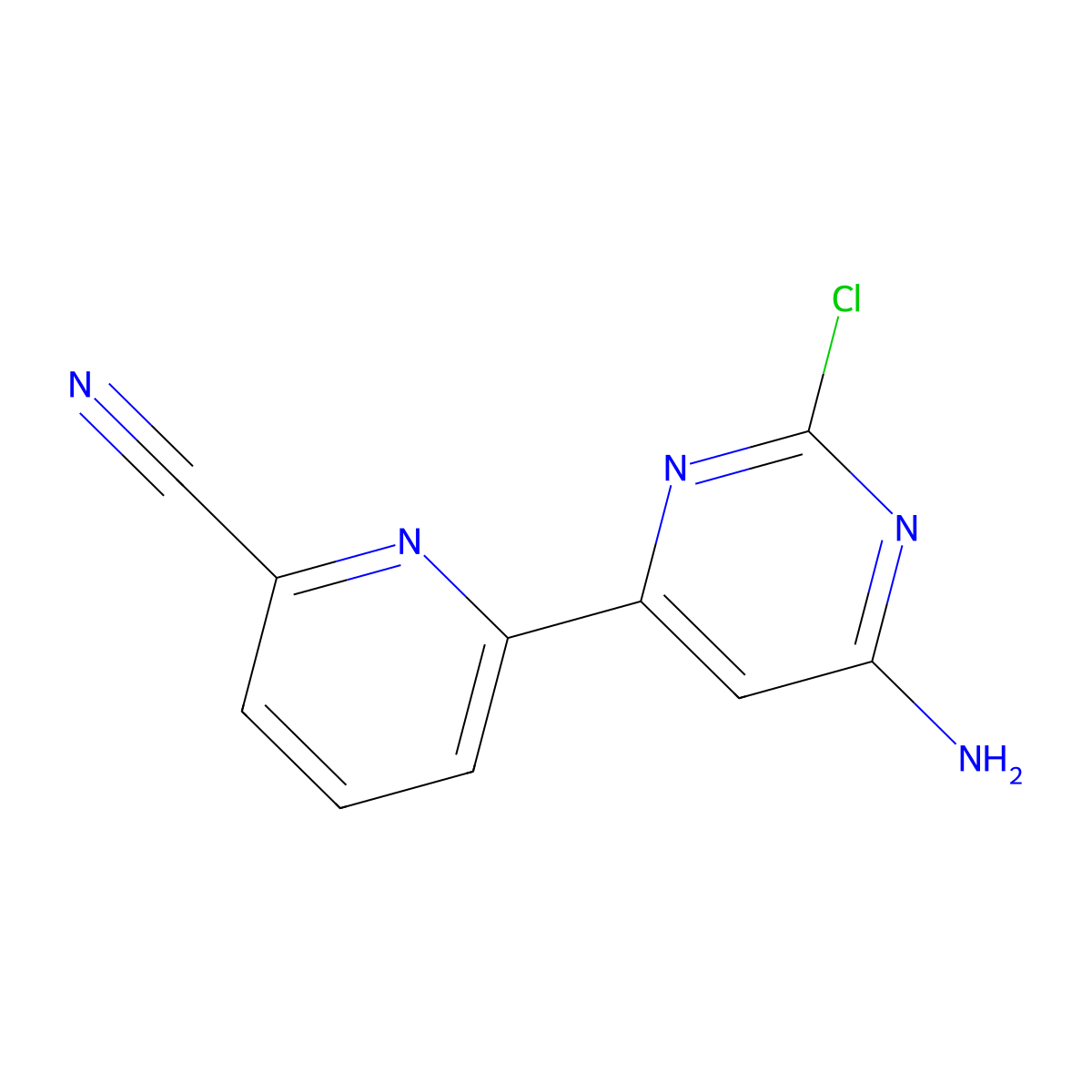 2-Chloro-4-amino-6-(6'-cyano-2'-pyridyl)pyrimidine molecular structure, CAS 1185318-20-0