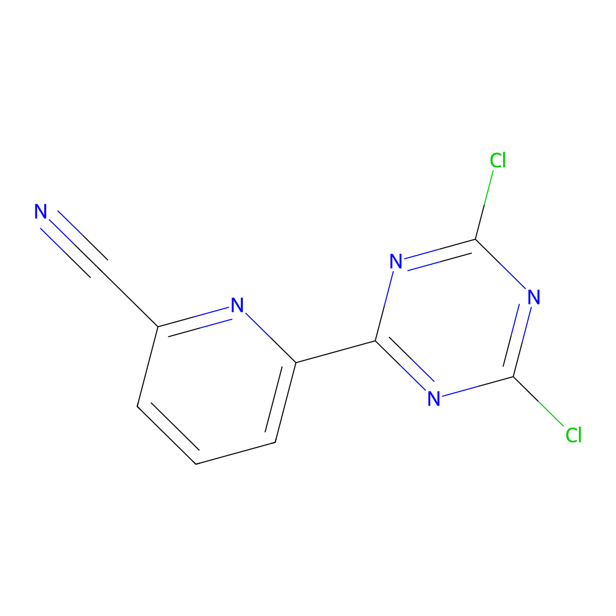 2,4-Dichloro-6-(6'-cyano-2'-pyridyl)triazine molecular structure, CAS 1185318-24-4