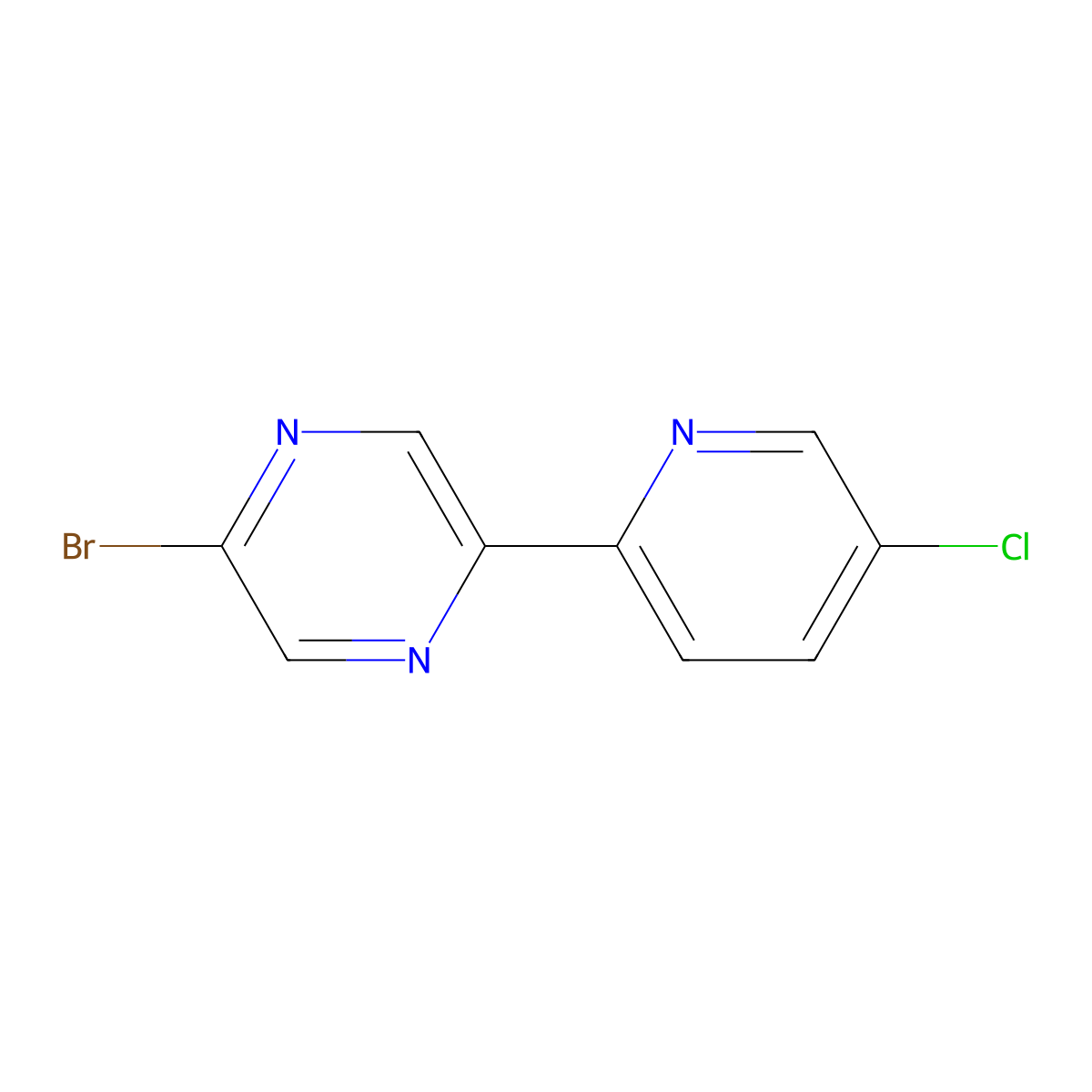 5-Chloro-2-(5'-bromo-2'-pyrazinyl)pyridine molecular structure, CAS 1185318-29-9