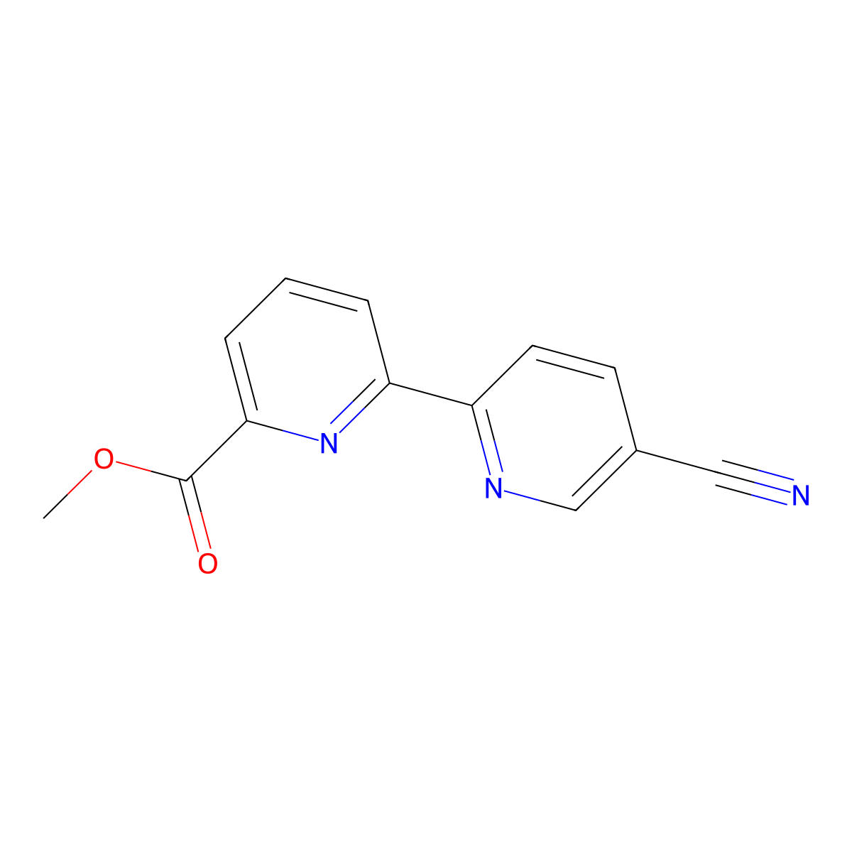 6-Methoxycarbonyl-5'-cyano-2,2'-bipyridine molecular structure, CAS 1185318-47-1
