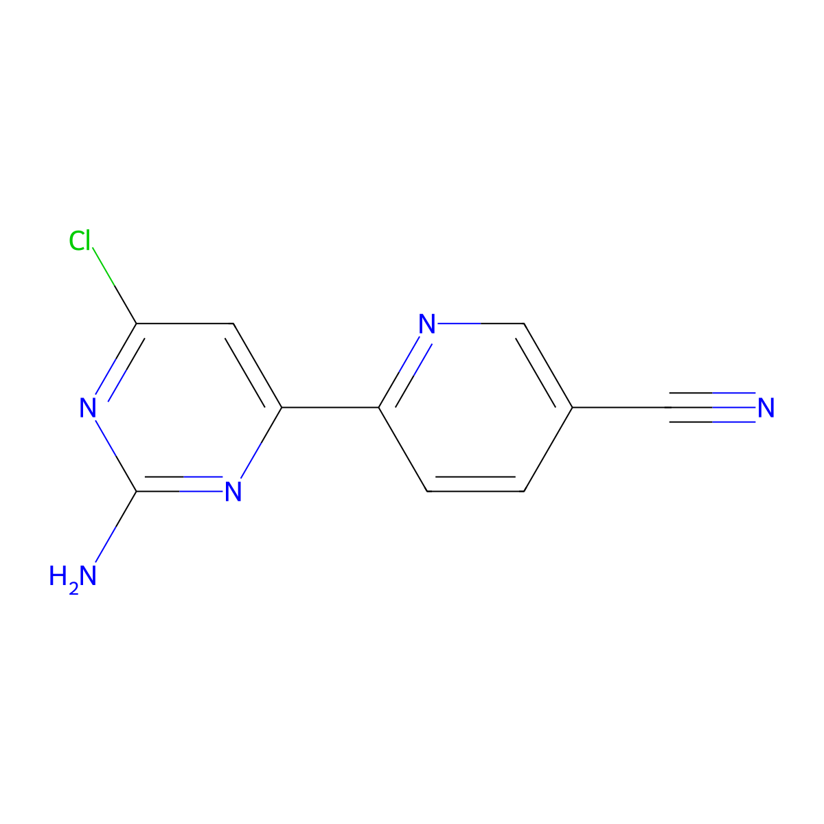 2-Amino-6-chloro-4-(5'-cyano-2'-pyridyl)pyrimidine molecular structure, CAS 1185318-51-7