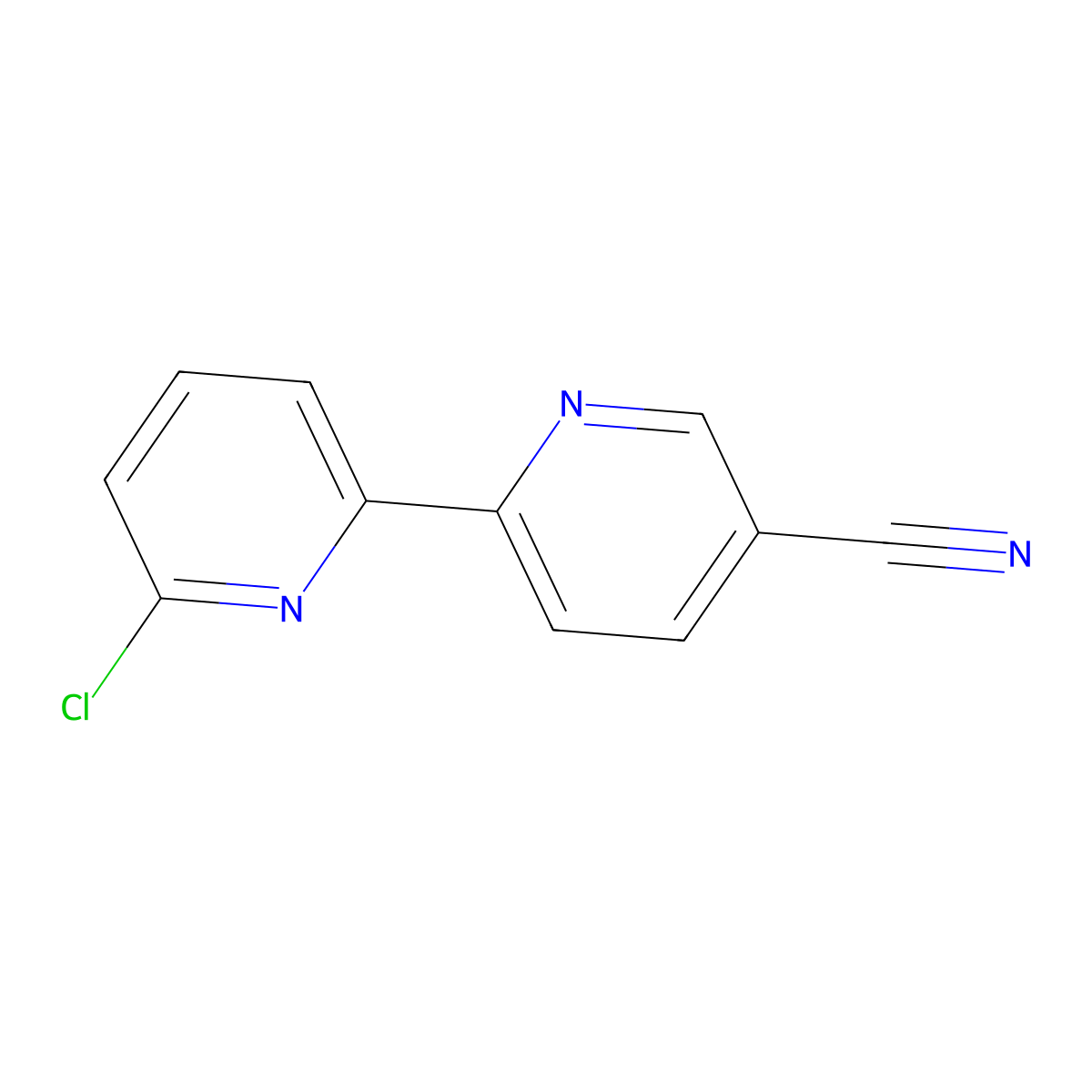 6-Chloro-5'-cyano-2,2'-bipyridine molecular structure, CAS 1185318-52-8
