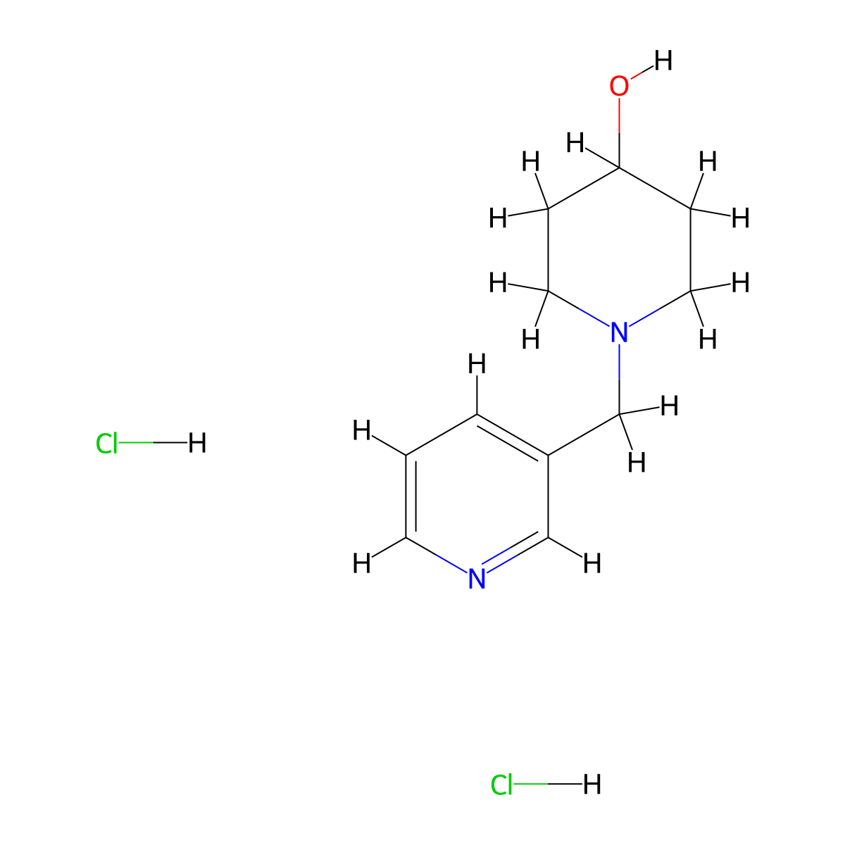 1-((Pyridin-3-yl)methyl)piperidin-4-ol--hydrogen chloride (1/2) molecular structure, CAS 1185318-61-9