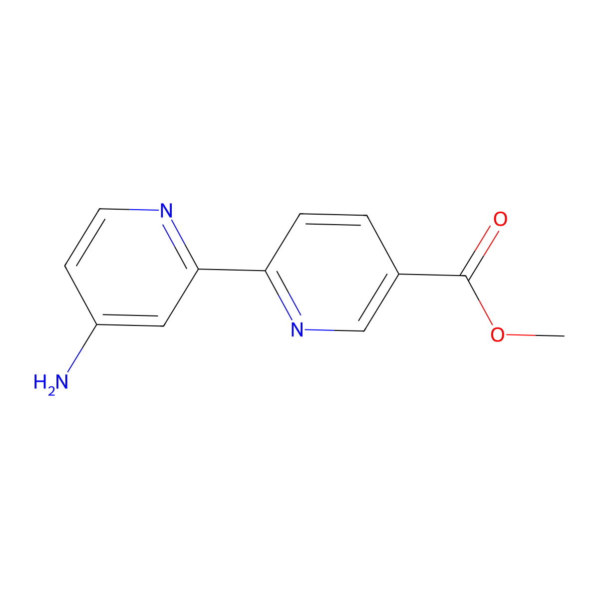 4-Amino-5'-methoxycarbonyl-2,2'-bipyridine molecular structure, CAS 1185318-62-0