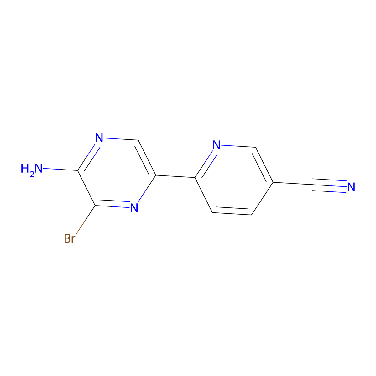 6-Bromo-5-amino-2-(5'-cyano-2'-pyridyl)pyrazine molecular structure, CAS 1185318-68-6