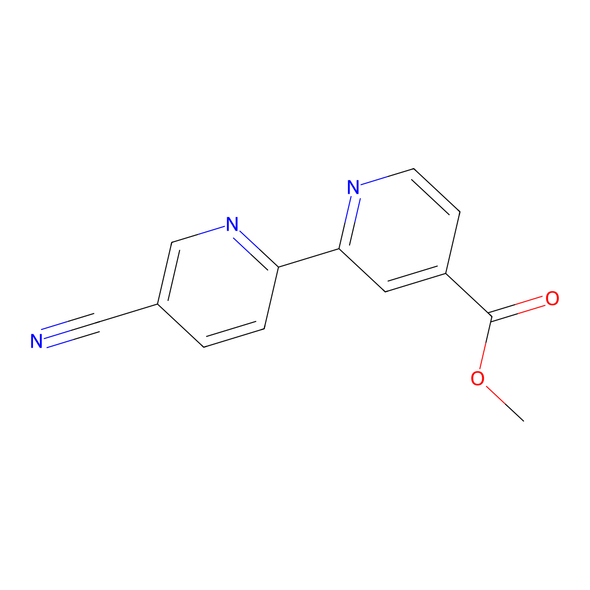 4-Methoxycarbonyl-5'-cyano-2,2'-bipyridine molecular structure, CAS 1185318-72-2