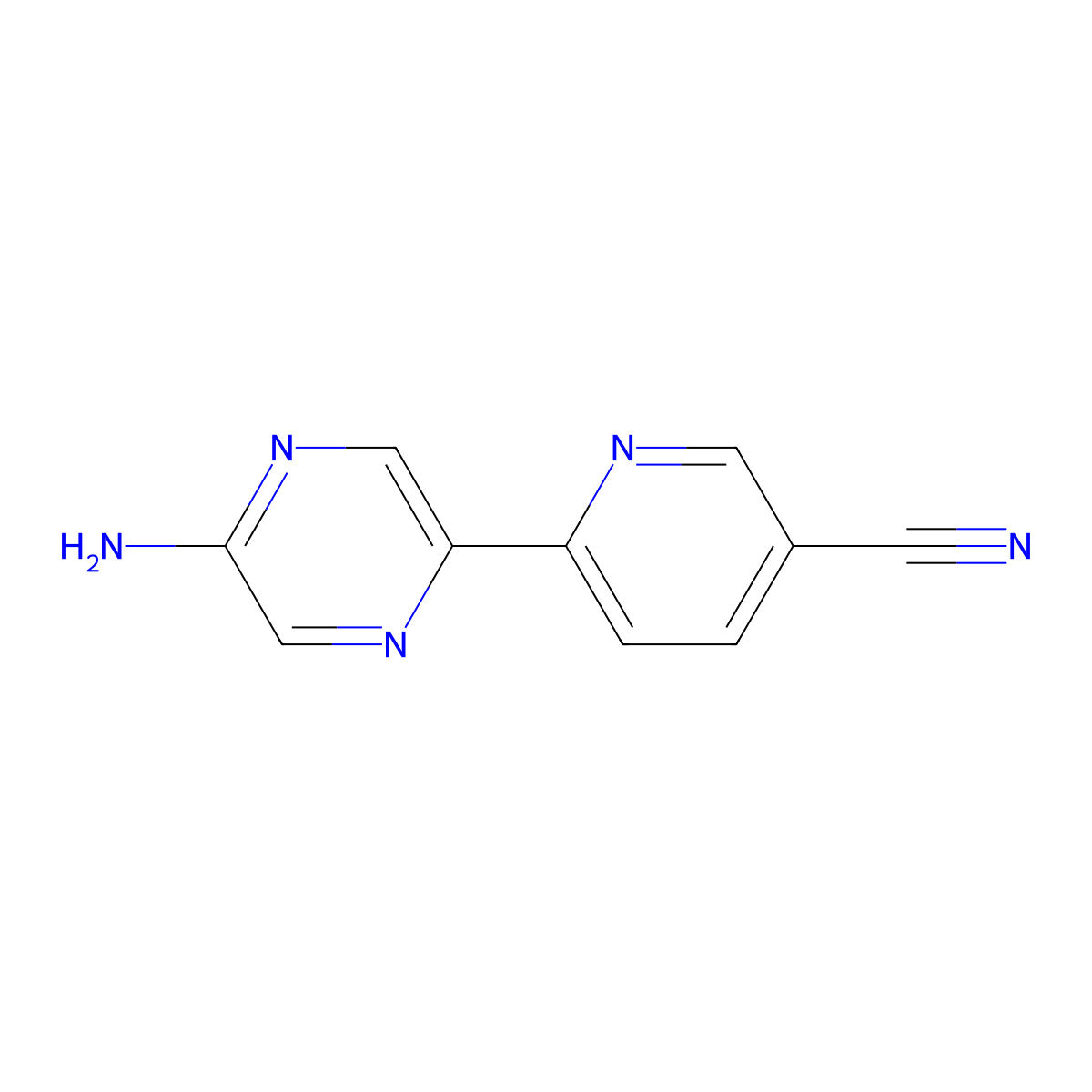 5-Amino-2-(5'-cyano-2'-pyridyl)pyrazine molecular structure, CAS 1185318-73-3