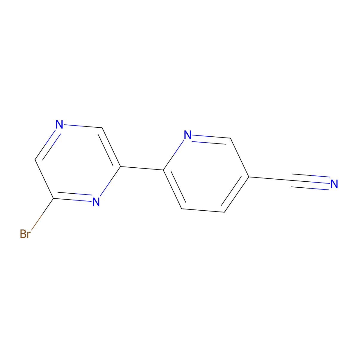6-Bromo-2-(5'-cyano-2'-pyridyl)pyrazine molecular structure, CAS 1185318-78-8