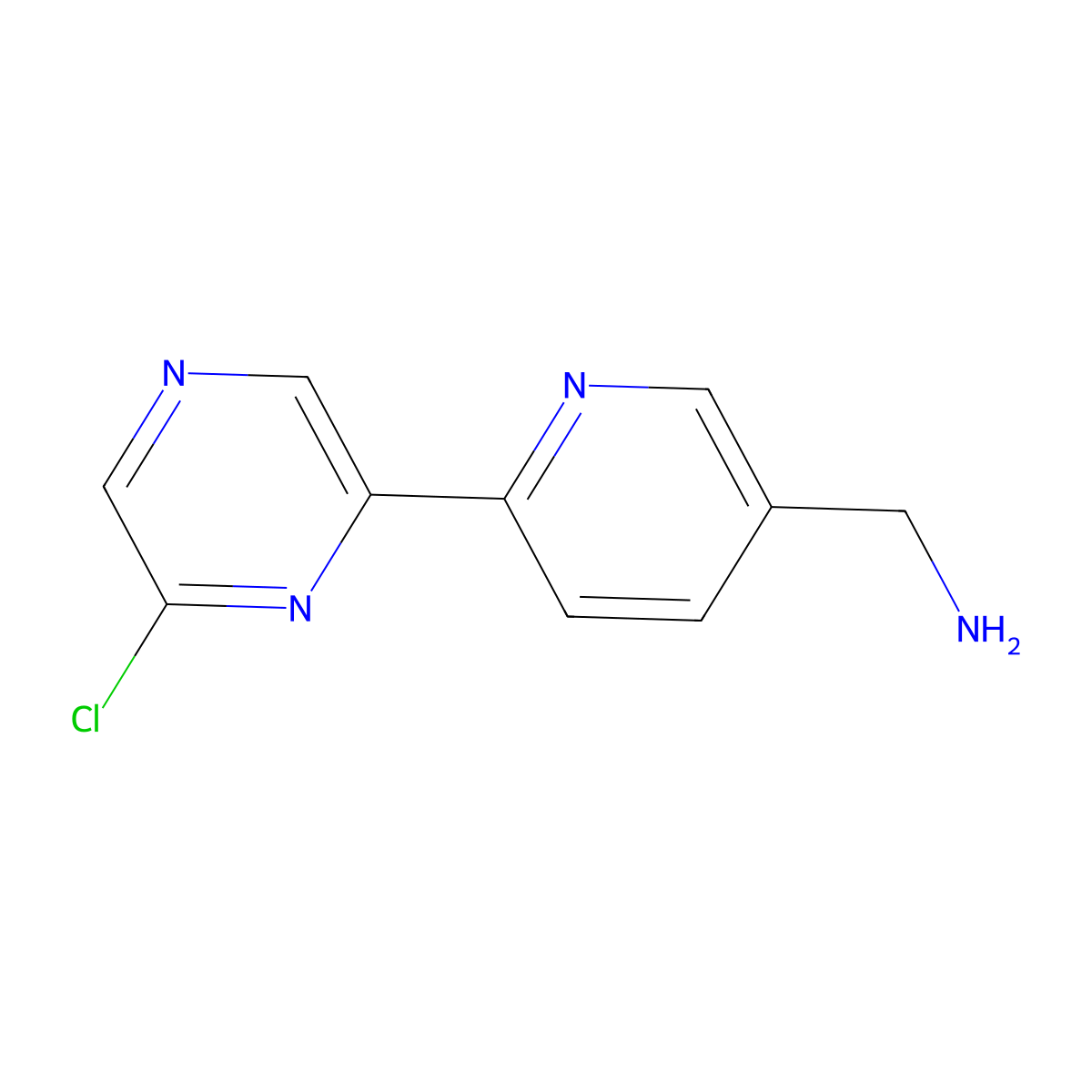6-Chloro-2-(5'-aminomethyl-2'-pyridyl)pyrazine molecular structure, CAS 1185318-94-8