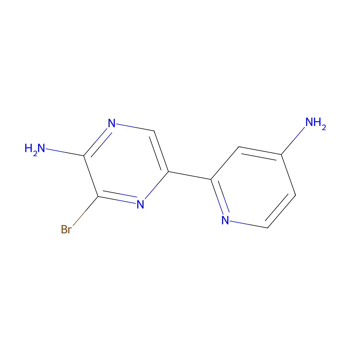 5,4'-Diamino-6-bromo-2-(2'-pyridyl)pyrazine molecular structure, CAS 1185318-96-0