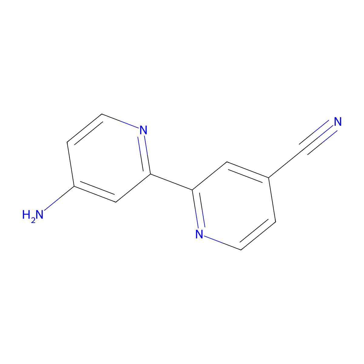 4-Amino-4'-cyano-2,2'-bipyridine molecular structure, CAS 1185318-97-1