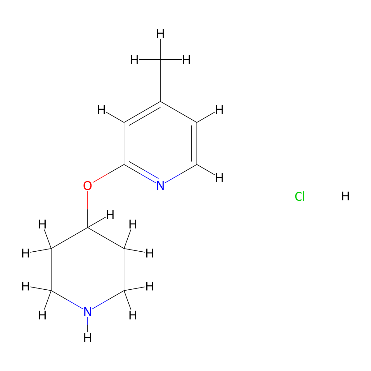 4-Methyl-2-(piperidin-4-yloxy)pyridine hydrochloride molecular structure, CAS 1185318-98-2