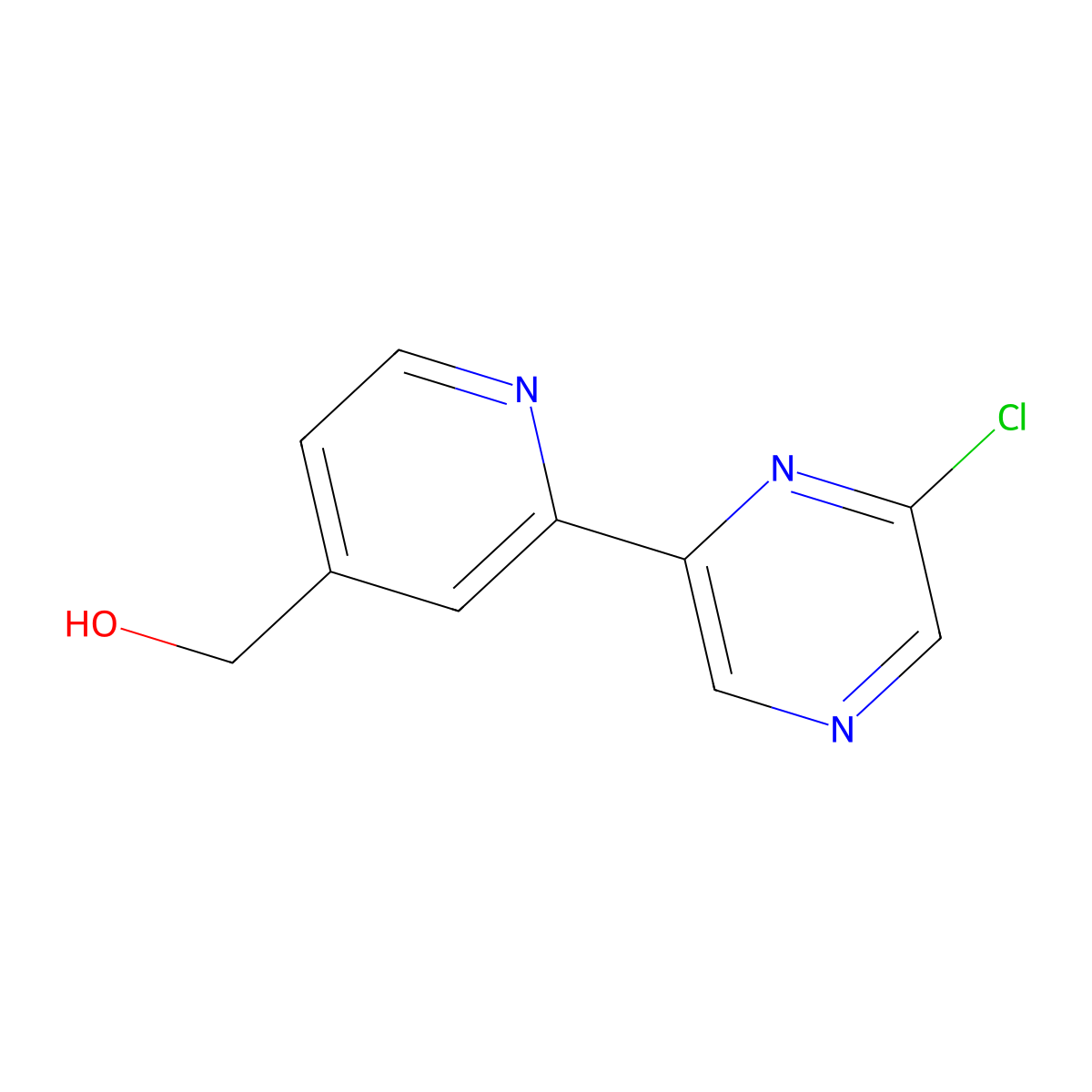 6-Chloro-2-(4'-hydroxymethyl-2'-pyridyl)pyrazine molecular structure, CAS 1185319-11-2