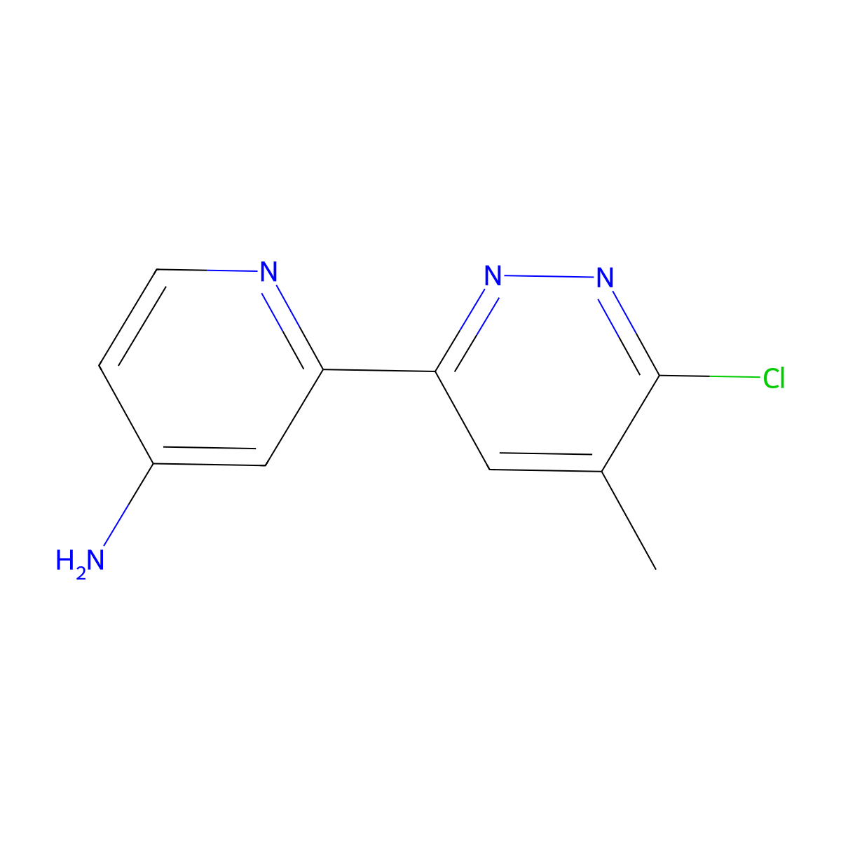 6-Chloro-5-methyl-3-(4'-amino-2'-pyridyl)pyridazine molecular structure, CAS 1185319-12-3