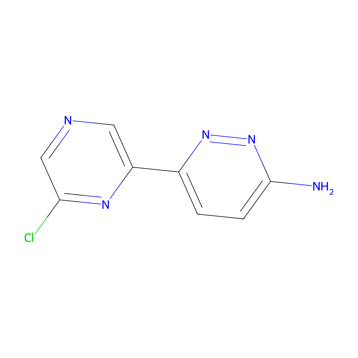 6-Amino-3-(6'-chloro-2'-pyrazinyl)pyridazine molecular structure, CAS 1185319-14-5