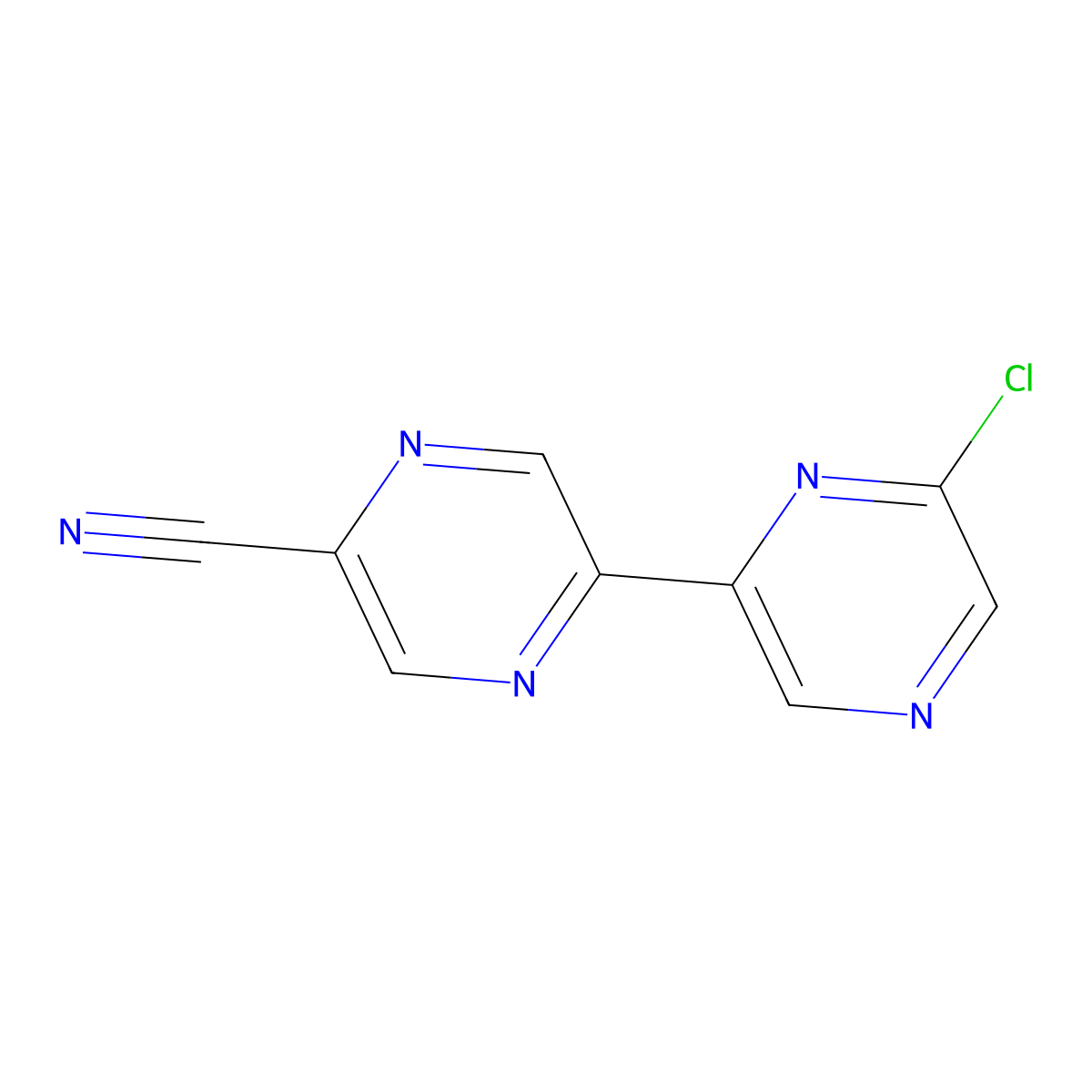 6-Chloro-5'-cyano-2,2'-bipyrazine molecular structure, CAS 1185319-21-4