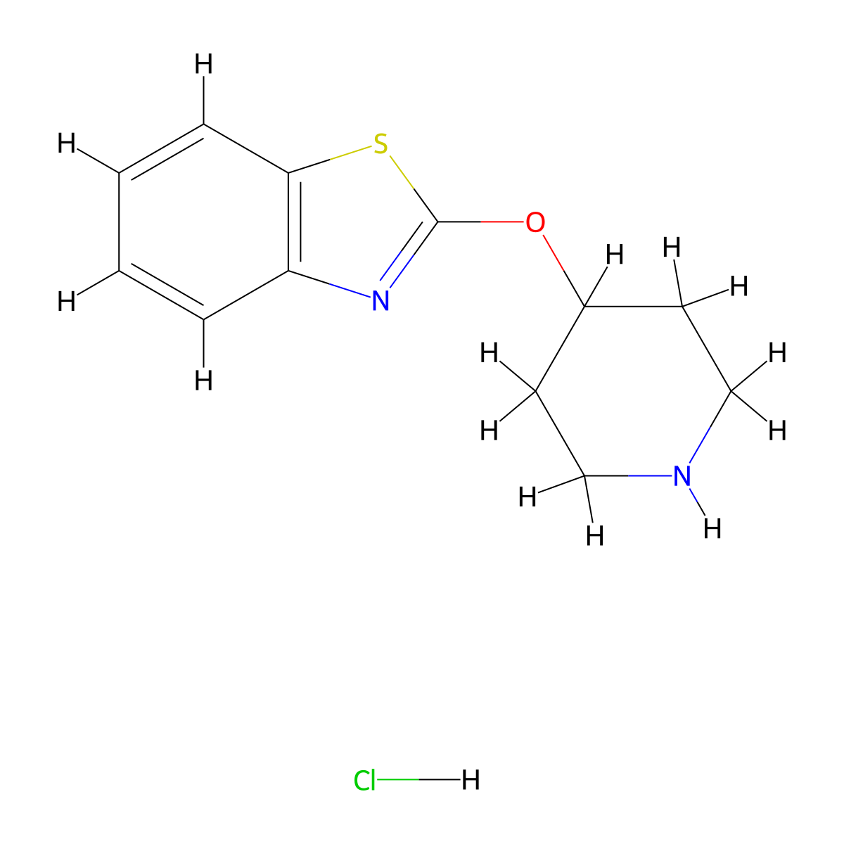 2-(Piperidin-4-yloxy)benzo[d]thiazole hydrochloride molecular structure, CAS 1185319-37-2