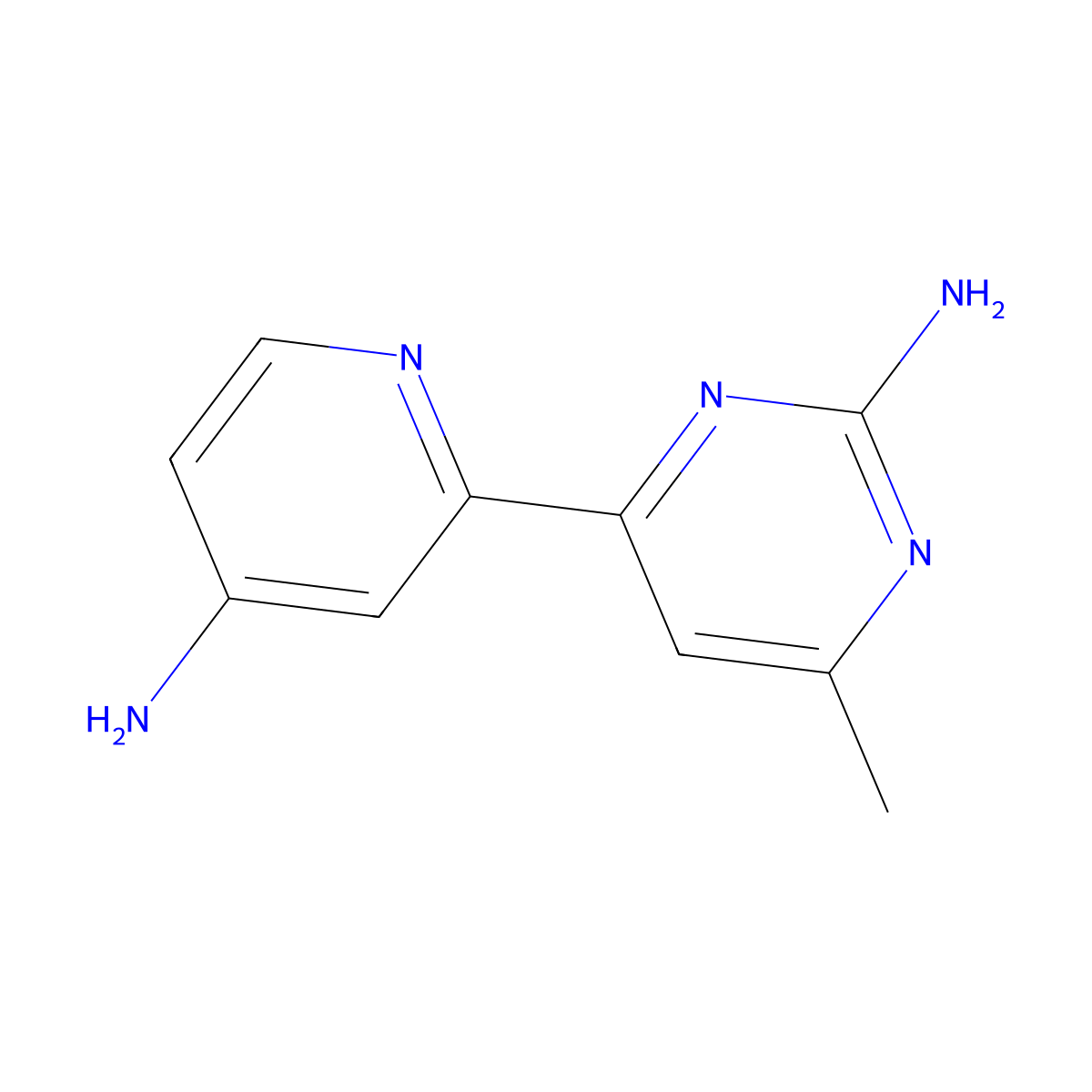 2,4'-Diamino-6-methyl-4-(2'-pyridyl)pyrimidine molecular structure, CAS 1185319-38-3